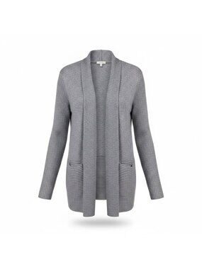 Avenue Womens Gray Open Cardigan Sweater Plus Lightweight Size 22/24
